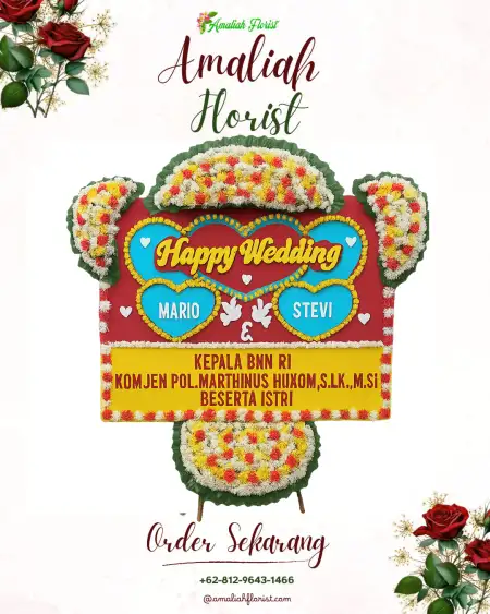 Papan Bunga Pernikahan Kupen